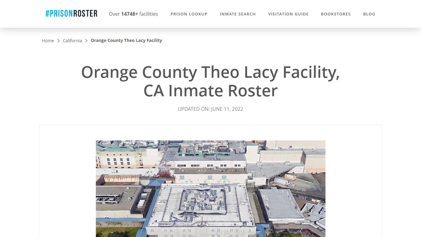 Orange County Theo Lacy Facility, CA Inmate Roster